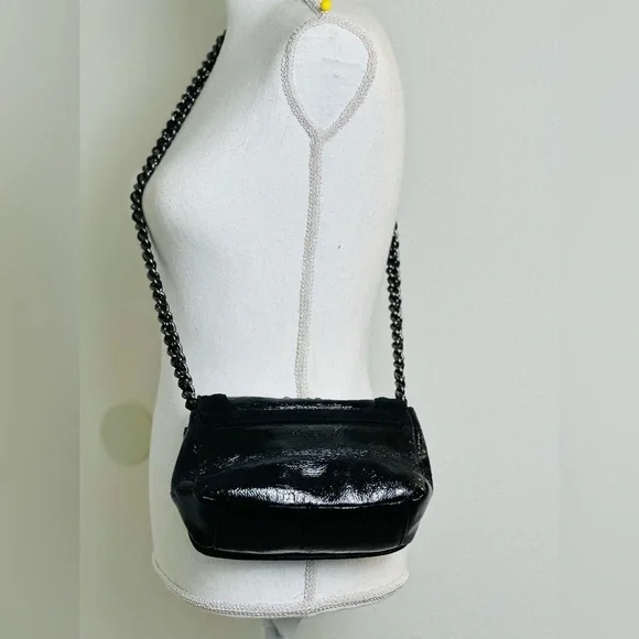 Betsey Johnson Lipstick Fever Black Leather & Suede Shoulder/Crossbody Bag - Picture 3 of 11